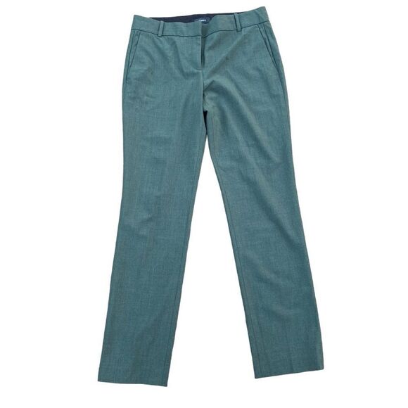 Theory Straight Trouser in Stretch Wool Green 4 - Picture 1 of 5